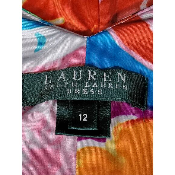 Lauren Ralph Lauren Dress‎ Tropical Multicolor Sleeveless Women's Size 12 - Picture 12 of 15
